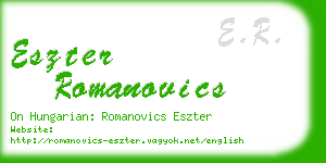 eszter romanovics business card